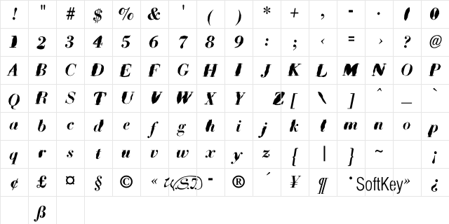 BARNEY RUBBLE BOLD Bold Italic Character Map BARNEY RUBBLE BOLD Bold Italic Character Map