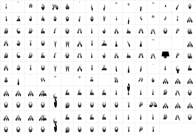 Barnroof Regular Character Map