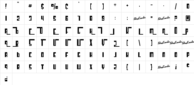 SF Cosmic Age CondUpright Regular Character Map