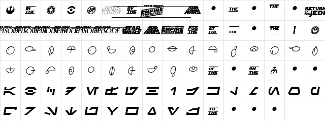 SF Distant Galaxy Symbols Italic Character Map SF Distant Galaxy Symbols Italic Character Map