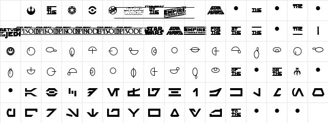 SF Distant Galaxy Symbols Regular Character Map SF Distant Galaxy Symbols Regular Character Map
