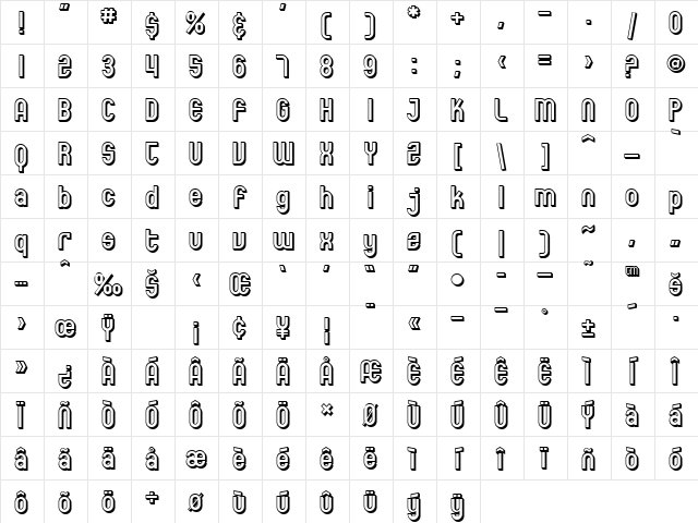 SF Eccentric Opus Shaded Regular Character Map