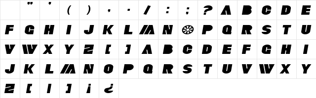 SF Fortune Wheel Exp Italic Character Map SF Fortune Wheel Exp Italic Character Map