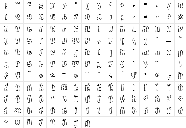 SF Hallucination Outline Regular Character Map SF Hallucination Outline Regular Character Map