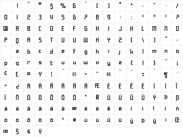 SF Laundromatic Extended Regular Character Map SF Laundromatic Extended Regular Character Map