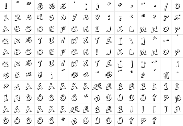 SF Minced Meat Shaded Regular Character Map SF Minced Meat Shaded Regular Character Map
