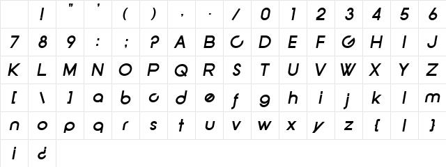 SF New Republic2 Bold Italic Character Map SF New Republic2 Bold Italic Character Map