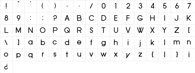 SF Old Republic Regular Character Map