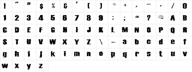 Barricades Regular Character Map
