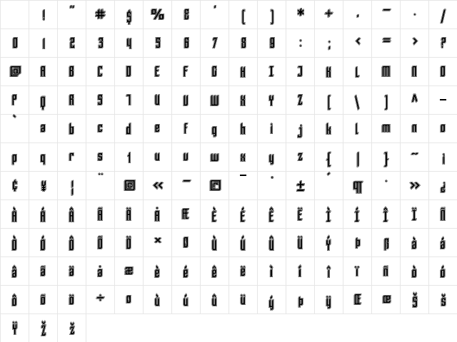 SF Piezolectric Inline Regular Character Map