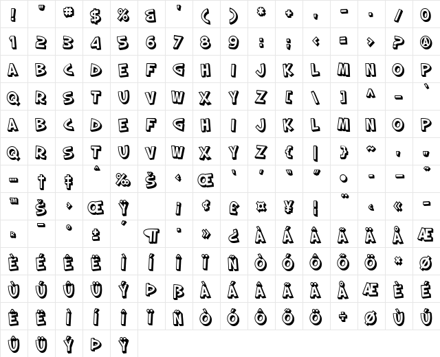 SF Slapstick Comic Shaded Regular Character Map SF Slapstick Comic Shaded Regular Character Map