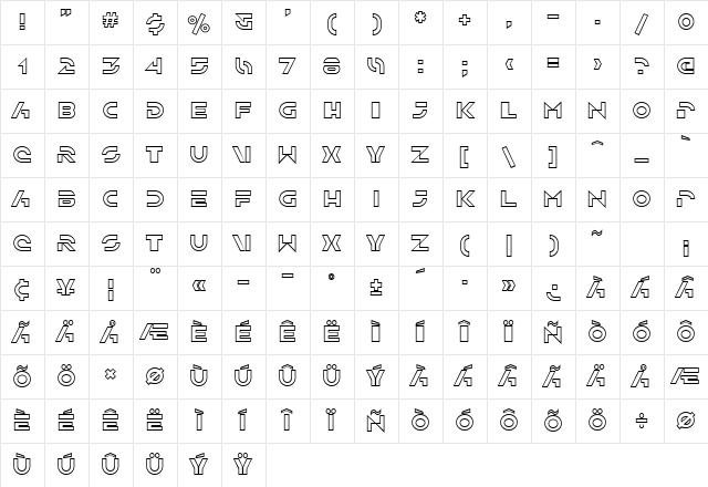 SF Solar Sailer Outline Regular Character Map SF Solar Sailer Outline Regular Character Map