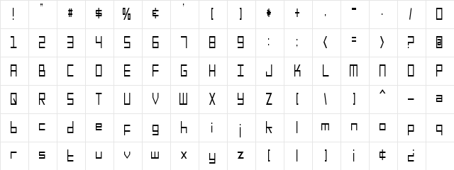 SF Square Head Condensed Regular Character Map SF Square Head Condensed Regular Character Map