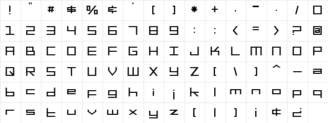SF Square Head Regular Character Map