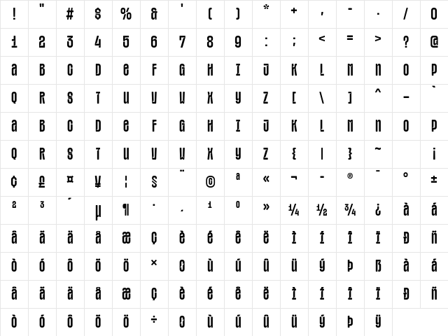 SFT Sushka TRIAL Bold Character Map