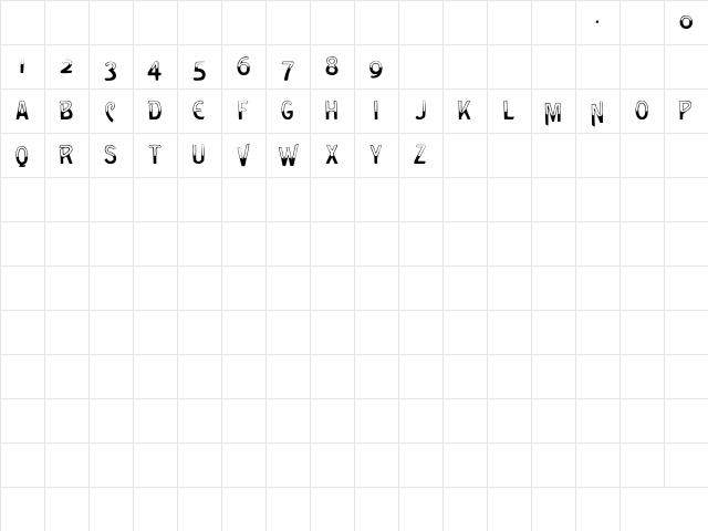 ShadyCaps Regular Character Map