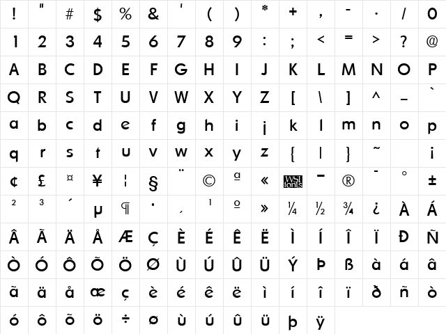 Sharnay Regular Character Map Sharnay Regular Character Map