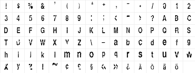 Shatterboxx Regular Character Map