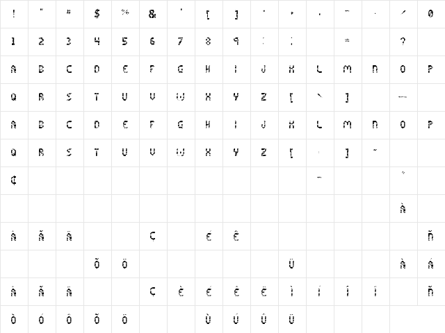 Shattered Pixels Regular Character Map