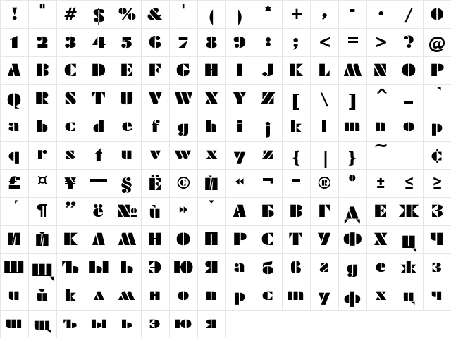 ShablonExt Normal Character Map