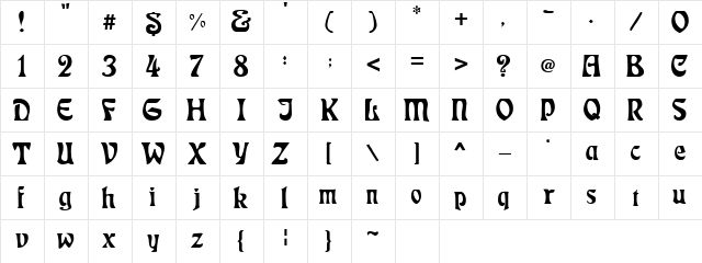 Base:Easter Regular Character Map