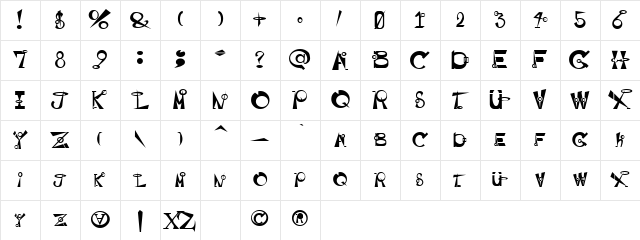 BASEHEAD Regular Character Map