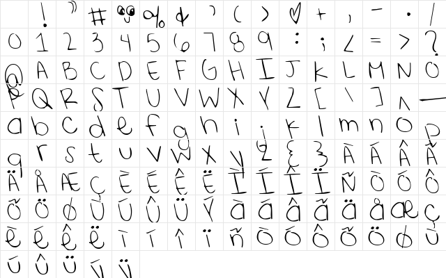 Shining Like Stars Regular Character Map Shining Like Stars Regular Character Map