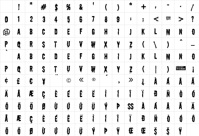 Shlop Regular Character Map Shlop Regular Character Map