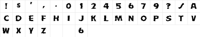ShockFont Regular Character Map