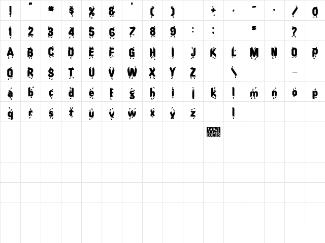 Shower Bold Character Map Shower Bold Character Map