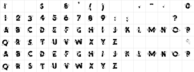 Shrapnel Regular Character Map