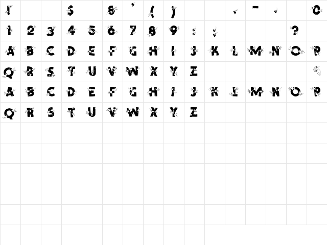 Shrapnel Regular Character Map