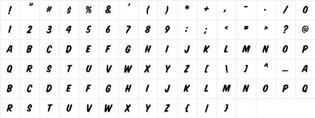 SignPainter HouseSlant Regular Character Map SignPainter HouseSlant Regular Character Map