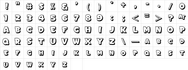 Sign Painter's Gothic SmC JL Regular Character Map