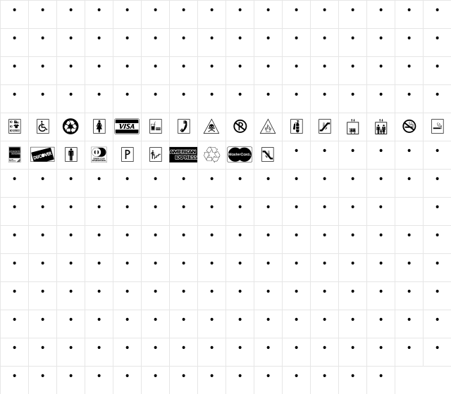 Signs MT Regular Character Map