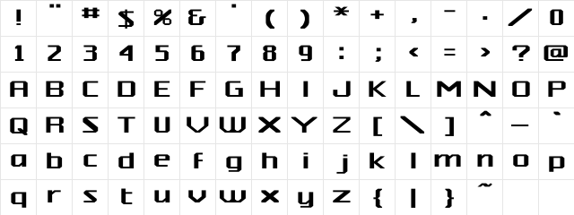 Silicon Wd Regular Character Map