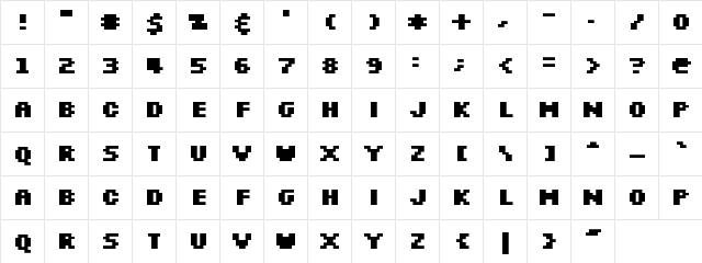 Silkscreen Bold Character Map