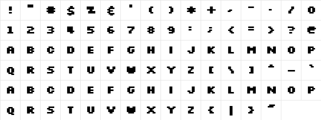 Silkscreen Bold Character Map