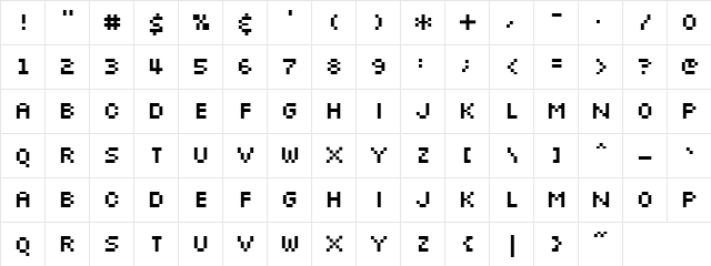 Silkscreen Regular Character Map