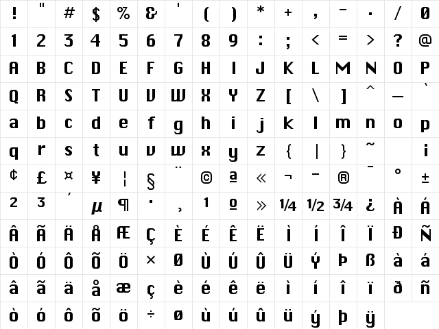 Silom Regular Character Map