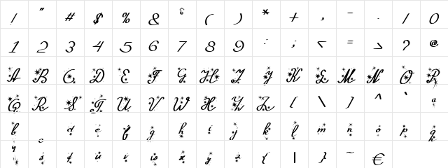 Silvester Regular Character Map