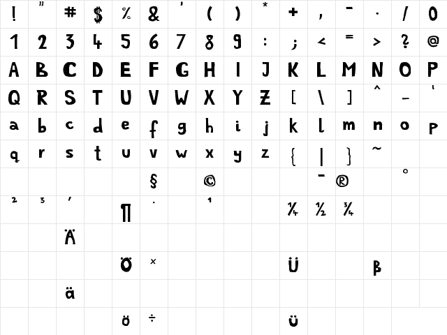 SimpleLife Regular Character Map