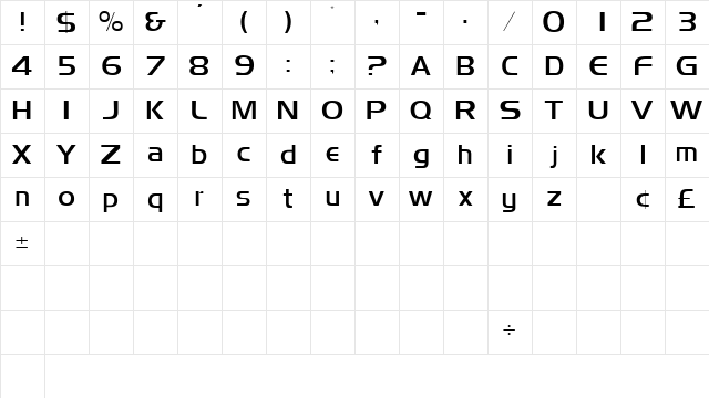 SimplixSSK Regular Character Map SimplixSSK Regular Character Map