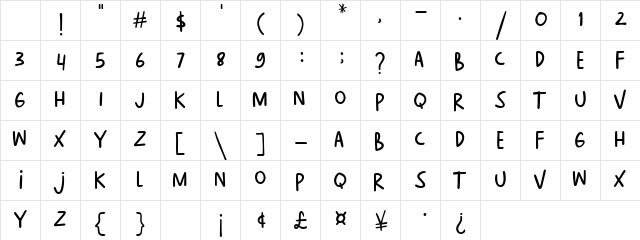 Simply Bites Regular Character Map