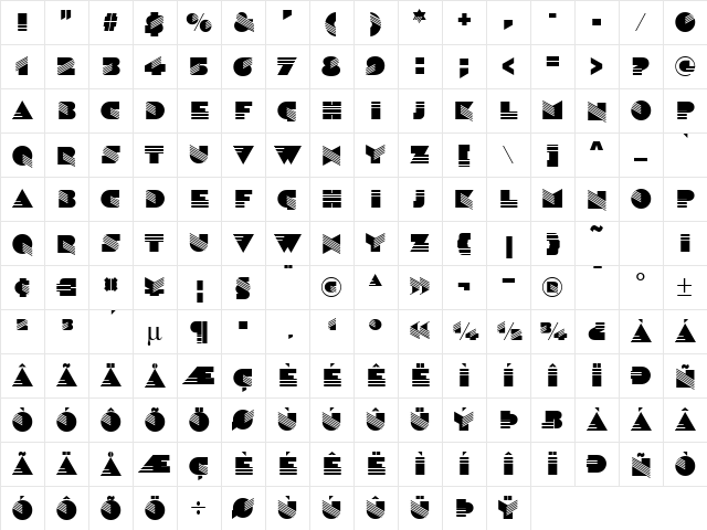 Sinaloa ICG Regular Character Map