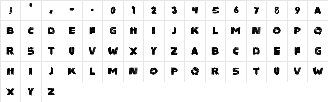 Sinister Black Regular Character Map Sinister Black Regular Character Map