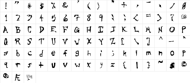 Sinister Plot Regular Character Map