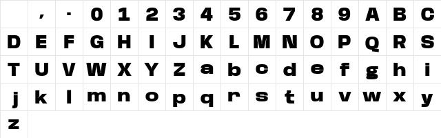 Base Neue Black Wide Regular Character Map