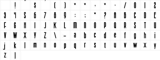 Sister Europe Regular Character Map