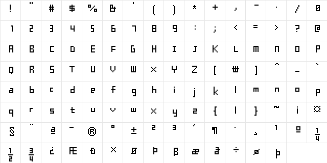 SJBrown9 BoldItalic Character Map